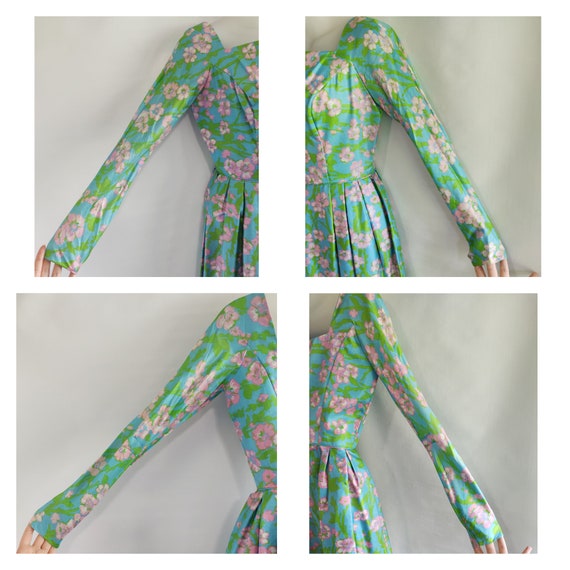 Vintage ~ 50s/60s ~ Pure Shantung Silk ~  Floral … - image 4