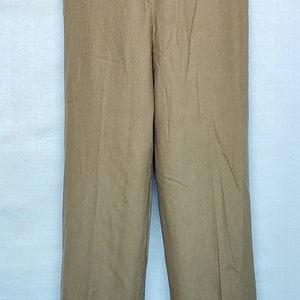 Vintage 70s 80s Beige Brown Tan Wool Satin Lined High Rise Pants Trousers  Slacks John Meyer XS 24 in Waist - Etsy