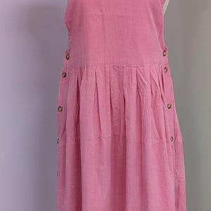 Vintage Pink Cotton Corduroy Overall Jumper Dress ~ Small ~ Baxter and Wells