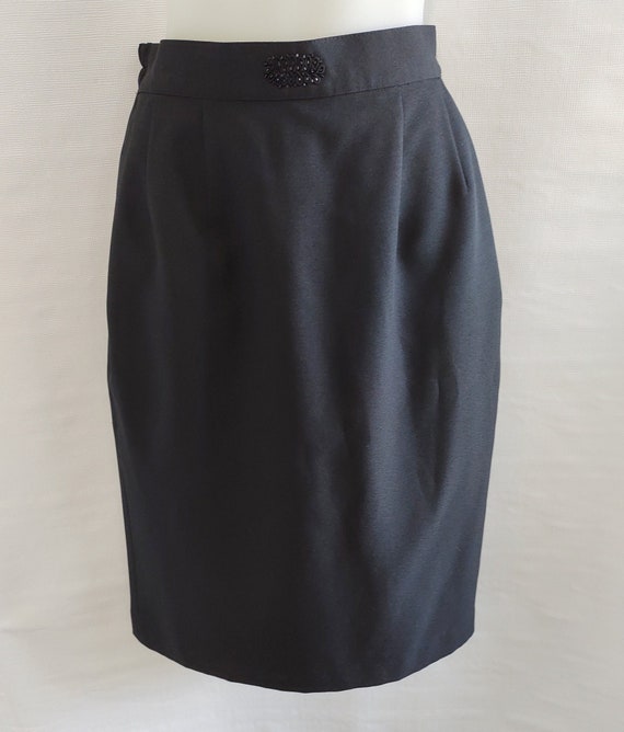 Vintage Black High Waisted Fitted Wiggle Pencil S… - image 1