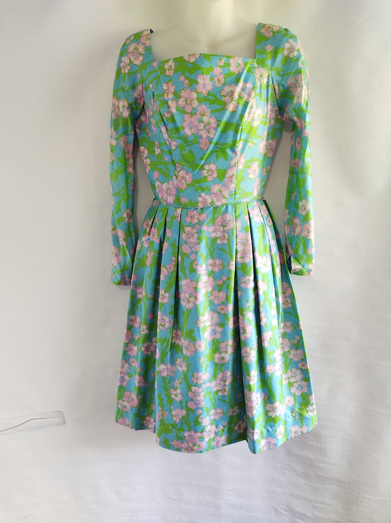 Vintage ~ 50s/60s ~ Pure Shantung Silk ~  Floral C