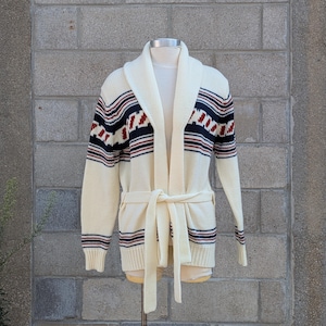 70s Belted Cardigan - Etsy