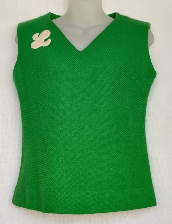 Vintage ~ Handmade ~ Bright Green ~ Sleeveless ~ T