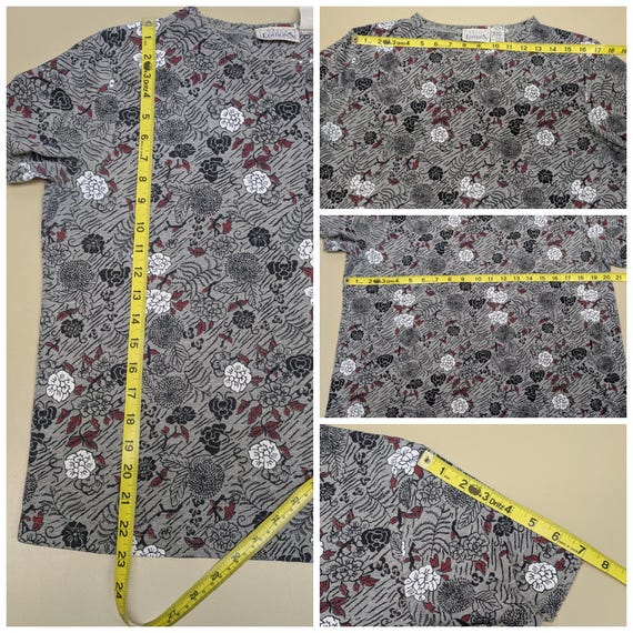 Vintage ~ Basic Editions ~ Medium ~ Gray ~ Floral… - image 6