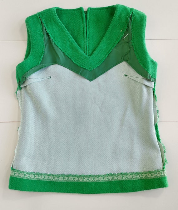 Vintage ~ Handmade ~ Bright Green ~ Sleeveless ~ … - image 6