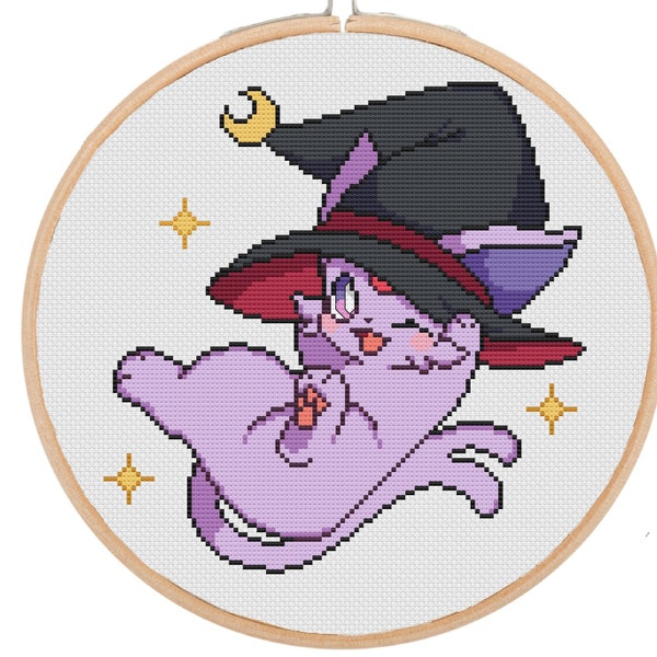 Pokemon Cross Stitch Pattern Halloween, Espeon, Eevee, Eeveeloution