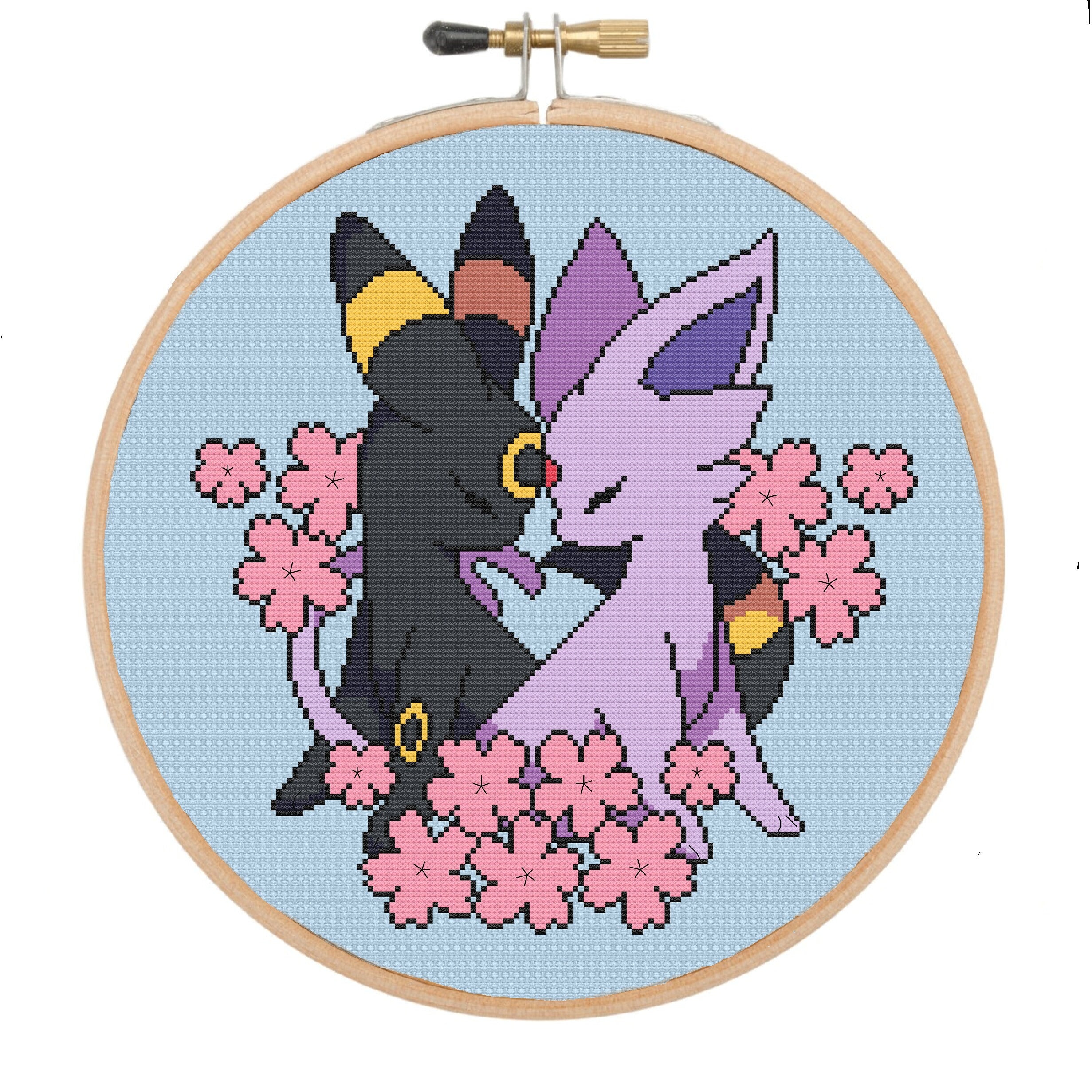 ポケモン Original Stitch ブラッキー エーフィ ポケモン クロスステッチ、ブラッキーとエーフィ、イーブイ