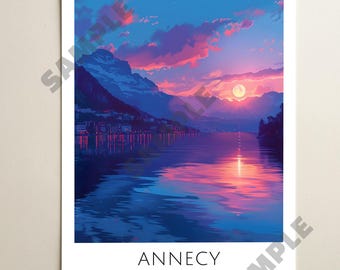 ANNECY France Travel Poster, City Map, City Poster, Wall Art