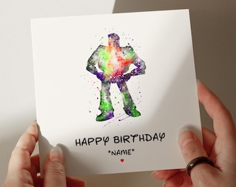 Buzz Birthday Card, Personalised Card, Card for Son, Card for Daughter, Card for Granddaughter, Nephew, Niece, Card for Sister #505