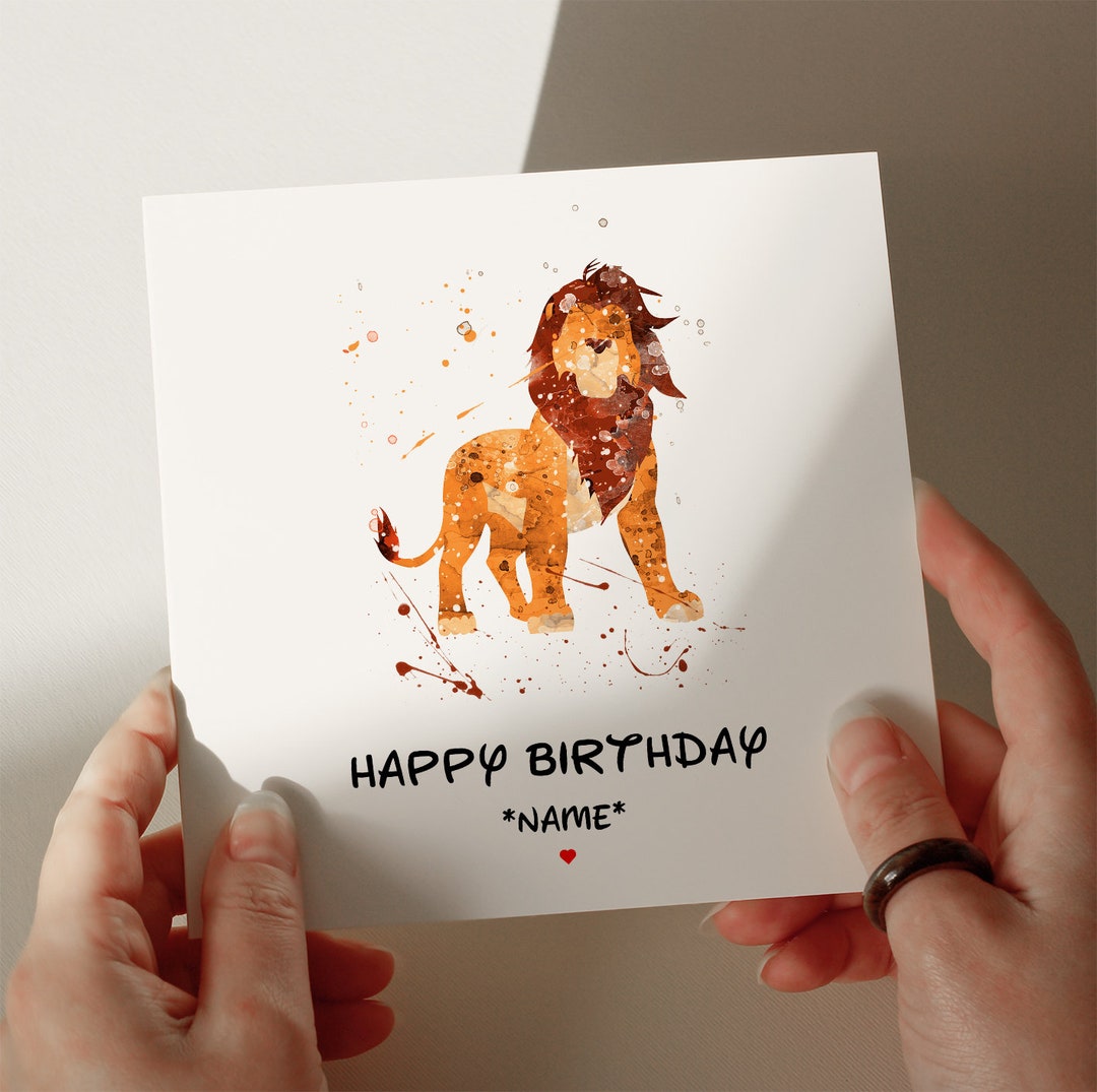 Lion King Birthday Card, Personalised Card, Card for Son, Card for ...