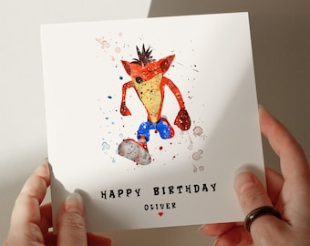 Gaming Birthday Card, 350gsm, Personalised Card, Greetings Card, Card for Son, Card for Grandson, Card for Husband, Card for Daughter #111