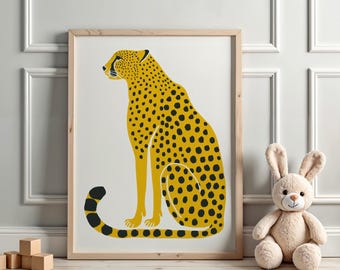 Cheetah Nursery Art Vintage Boys Girls Room Decor | Unique Artwork Moorfield Prints PRINTABLE Digital Download 103