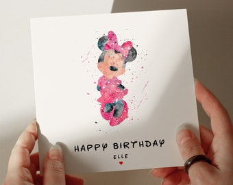 Minnie Geburtstagskarte, Karte für Tochter, Karte für Enkelin, 1., 2., 3., 4., 5.Geburtstagskarte #166