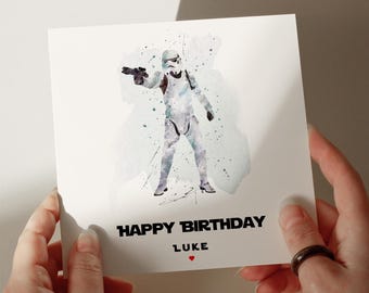 Trooper Birthday Card, 350gsm, Personalised Card, Greetings Card, Card for Son, Card for Grandson, Card for Husband #130