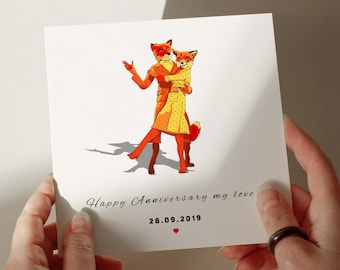 Tarjeta de aniversario del Sr. Fox, tarjeta personalizada, tarjeta para hijo, tarjeta para nieto, tarjeta para esposo, tarjeta para hija #27