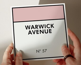 Monopoly Einweihungsparty Karte, neue Zuhause Karte, Karte für neues Haus, Karte für neues Haus, personalisierte Karte #696
