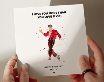 Elvis Birthday Card, Personalised Card, Card for Daughter, Card for Granddaughter, Card for Wife, Card for Sister #84B