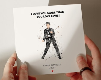 Elvis Birthday Card, Personalised Card, Card for Daughter, Card for Granddaughter, Card for Wife, Card for Sister #84B