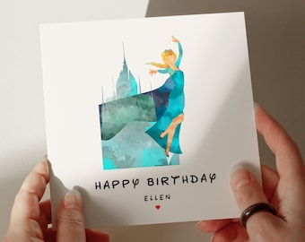 Tarjeta de cumpleaños de Frozen, tarjeta personalizada, tarjeta para hija, tarjeta para nieta, tarjeta para esposa, tarjeta para hermana, tarjeta para hermano #251