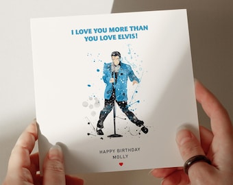 Elvis Birthday Card, Personalised Card, Card for Daughter, Card for Granddaughter, Card for Wife, Card for Sister #84B