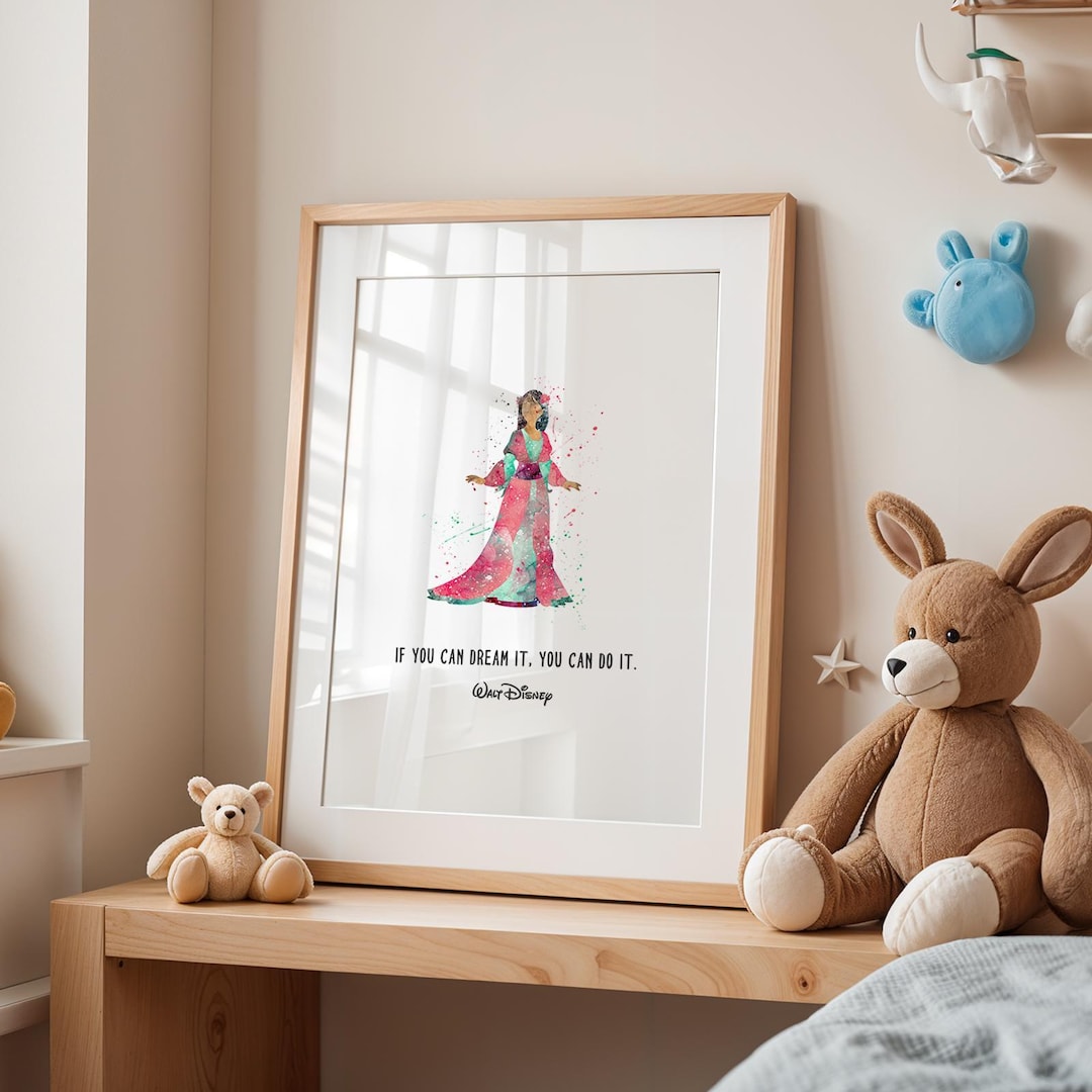 Mulan Print – Minimalist Watercolour Art – Nursery Print – Inspired ...
