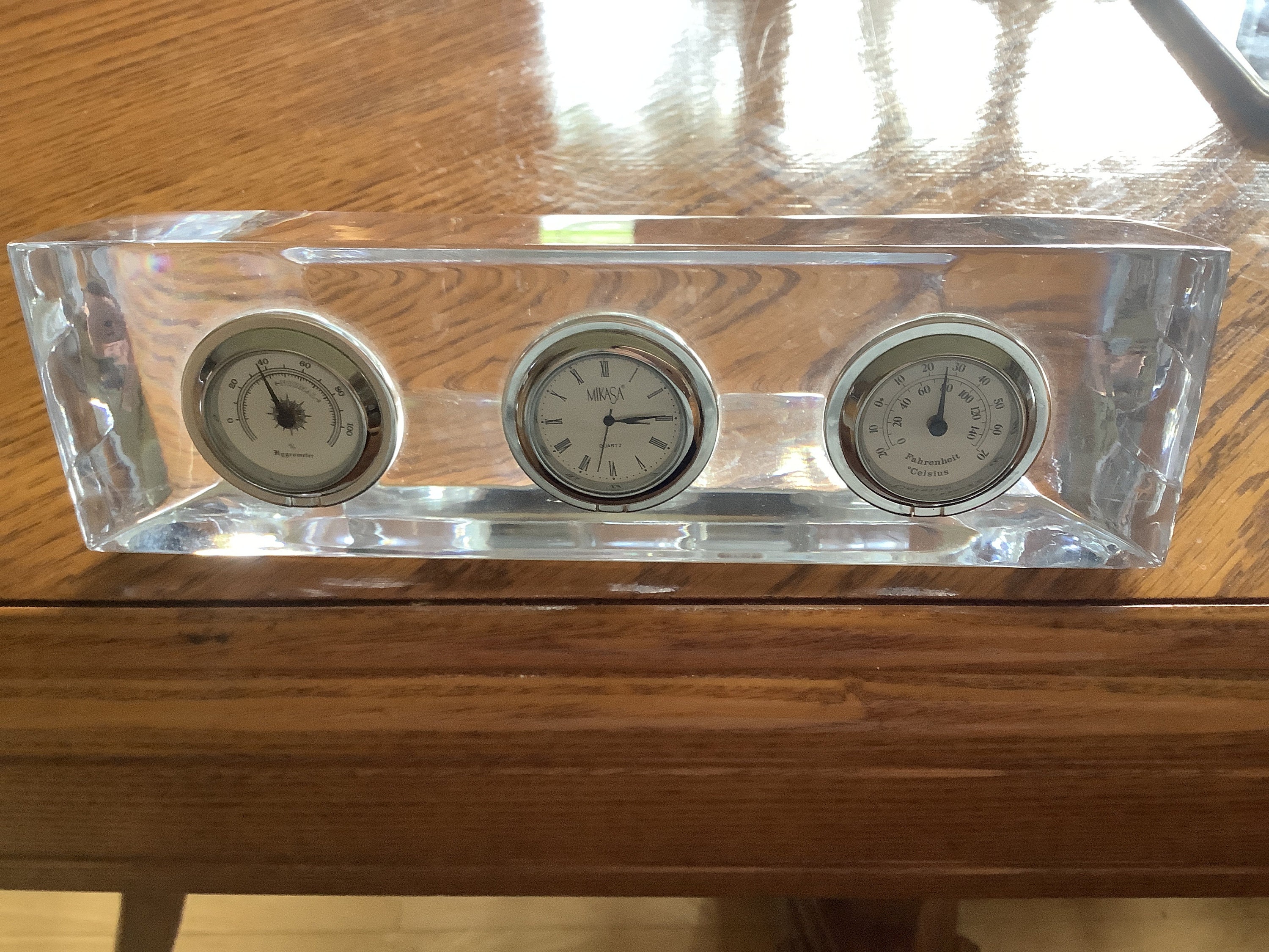Vintage Onyx Stone Thermometer Hand Made Desk Thermometer Home