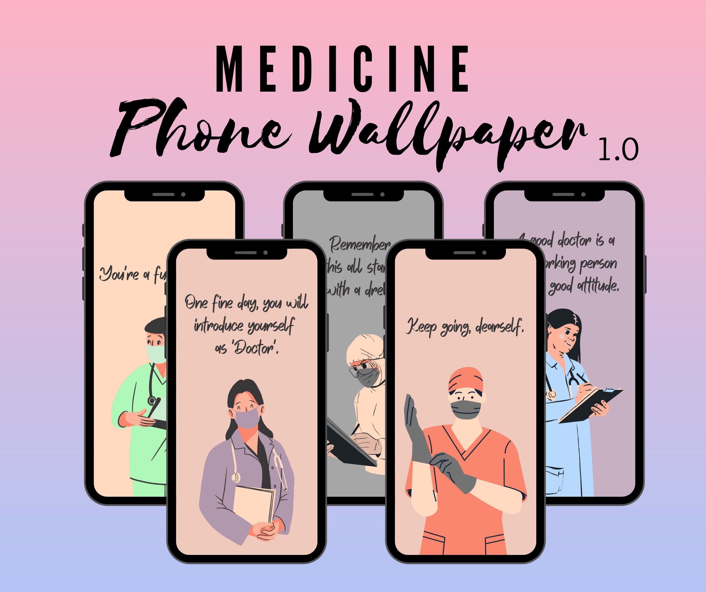 Fondo de pantalla del teléfono Tema de medicina / Medicina - Etsy México