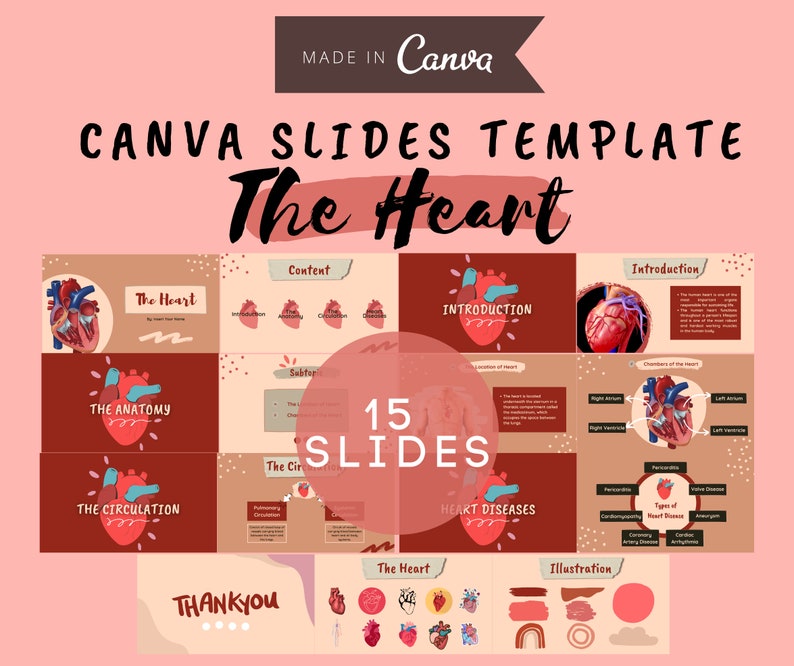 The Heart Slide Deck Template Cardiovascular inar Etsy