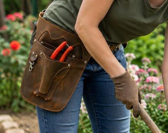 Personalised Leather Florist Farm Belt / Custom Floret Farm Belt / Gift for Garden Lover