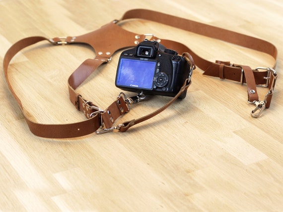 Leather Dual DSLR Camera Harness Strap / Wedding Photographer Gift