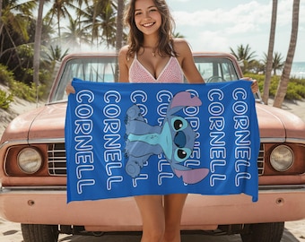 Stitch Beach Towel,Custom Name Beach Towel,Name Bath Towel,Pool Towel for Adult Kid,Summer Beach Towel,Disney Trip Towel,Summer Outside Gift