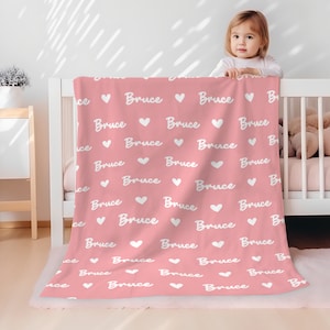 Personalized Baby Blanket, Custom Baby Name Blanket, Newborn Girl Nursery Decor, Newborn Swaddle, Hospital Blanket, Gift for Baby