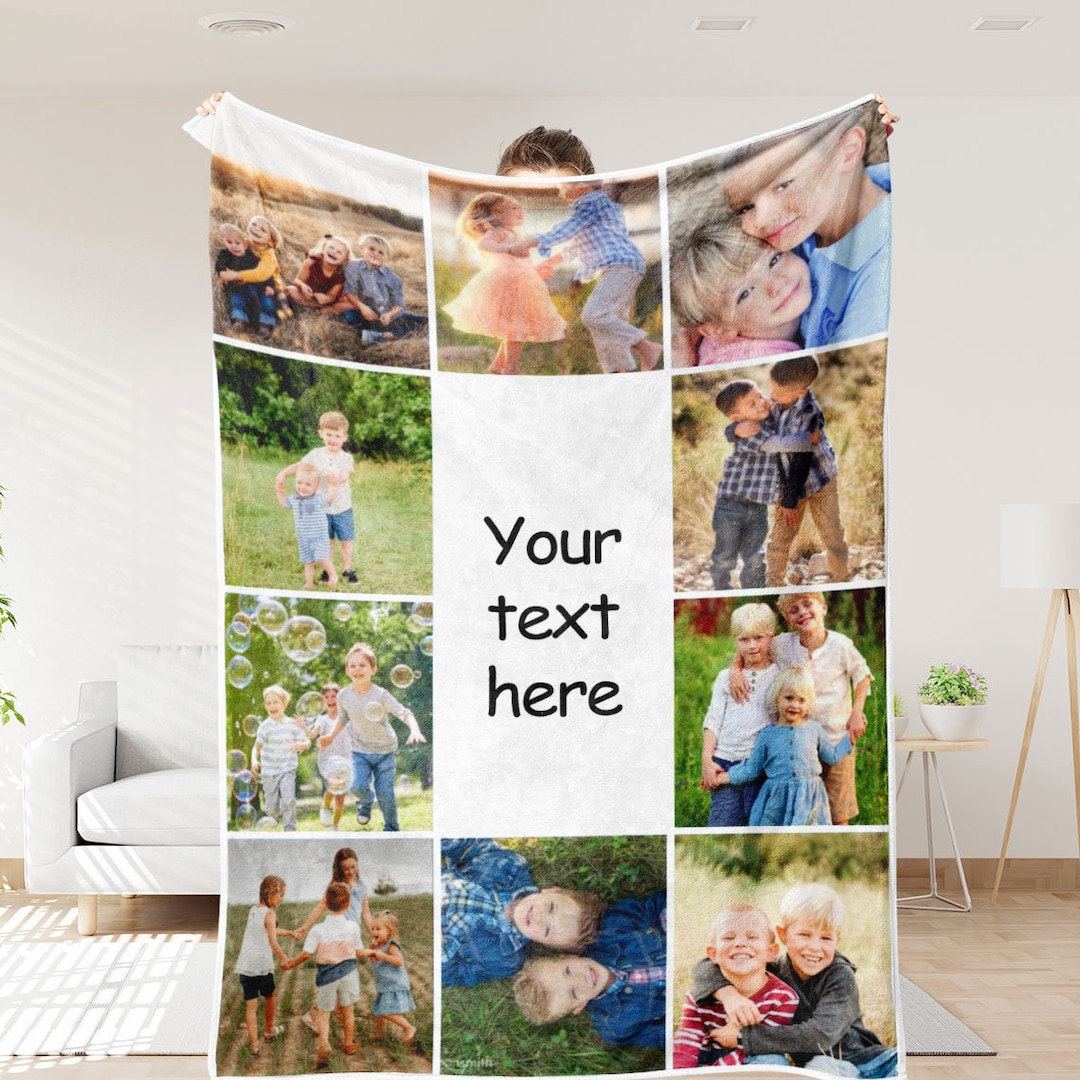 Customizable Photo Blanket Collage, Super Cozy Blanket, Personalized