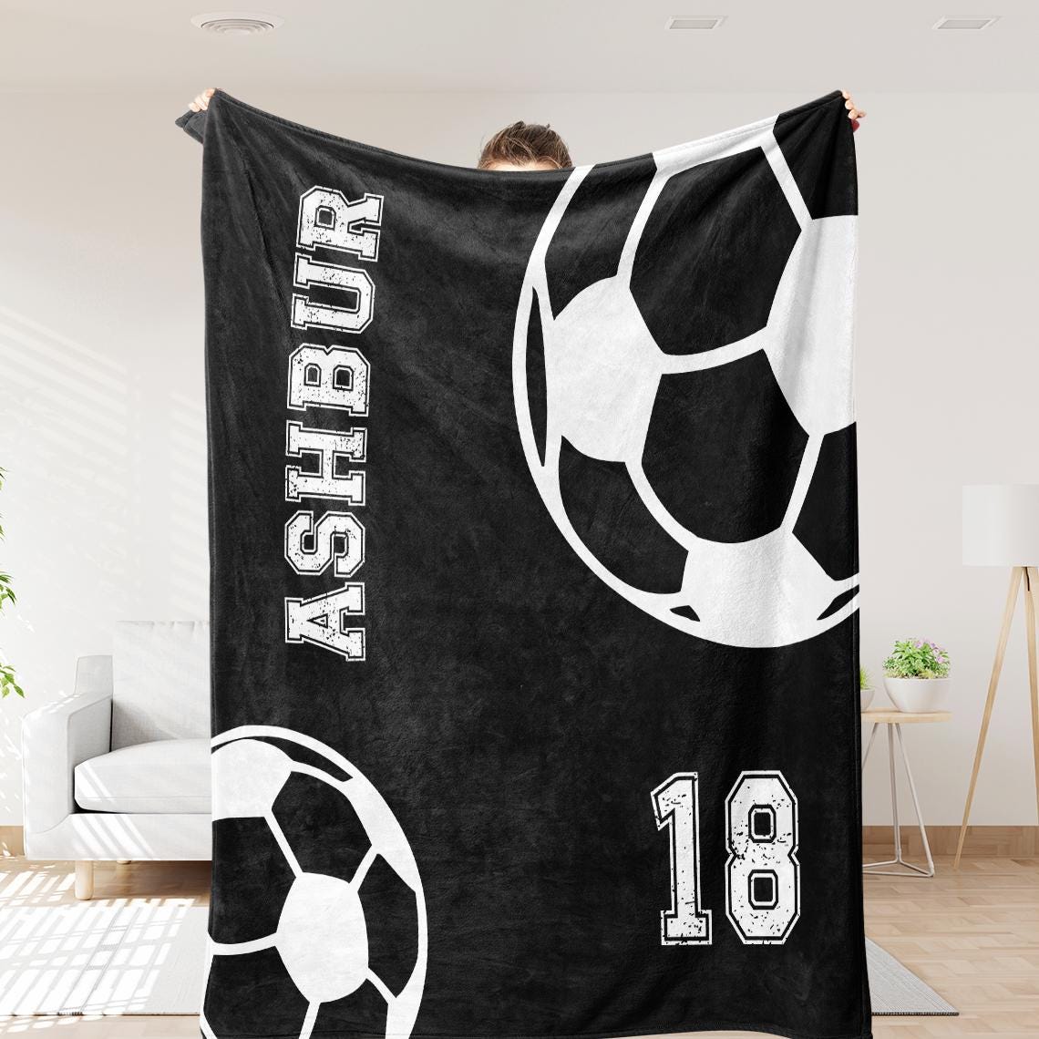 Discover Personalized Sports Team Blanket, Gift for Soccer Lovers, Birthday Gift For Grandson, Sports Team Gift