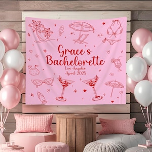 Custom Bachelorette Party Decor, Bachelorette Tapestry, Personalized Party Backdrop, Valentine Bach Tapestry, Bachelorette Party Backdrop