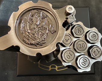 Full Metal Revolver Dragon fidget spinner bullet dice DND 7 piece set.