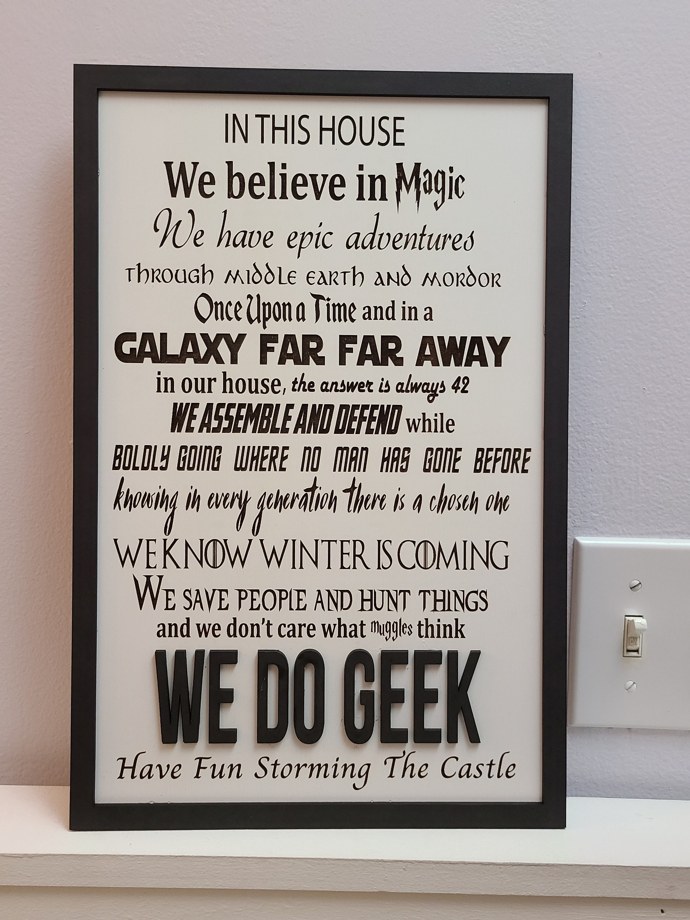 In This House We Do Geek V7 CUSTOMIZABLE Wall Decal Fandom 