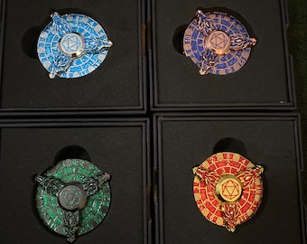 DND Dice Metal 3 Dragon head fidget spinner dice. Finger tip gyro roulette rpg TTRPG  gaming spinner.