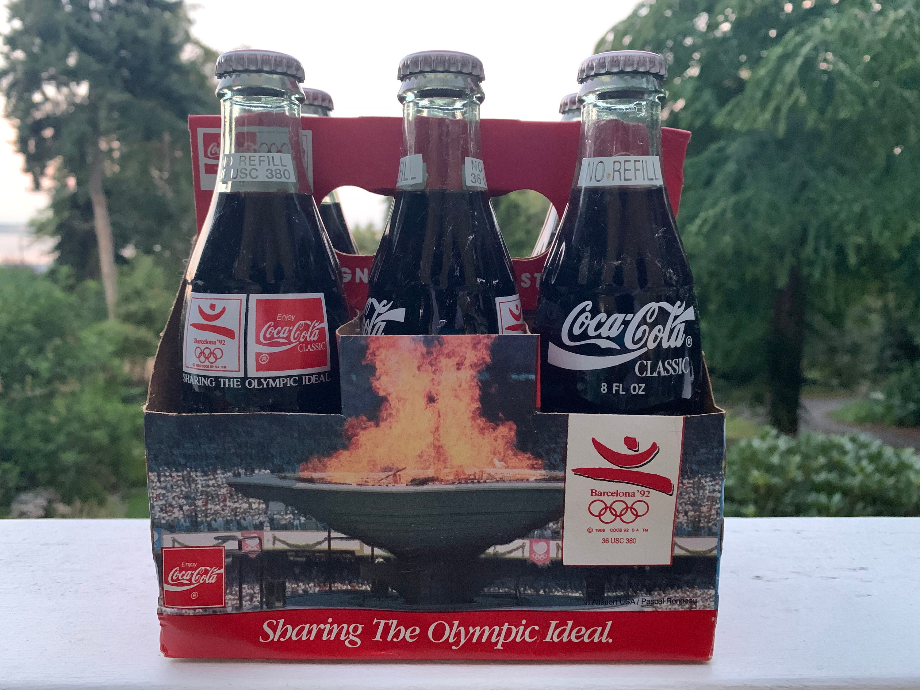 8oz Cocacola Full Glass Bottles 1992 Barcelona Olympics Etsy