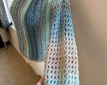 Aqua Blue Sweater + Woman's Small = Cozy Fashion