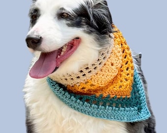 Summer Lovin + Medium & Large Collar = Crochet Dog Bandana