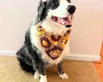 Flower Power Patchwork Bandana + Medium & Large Collar