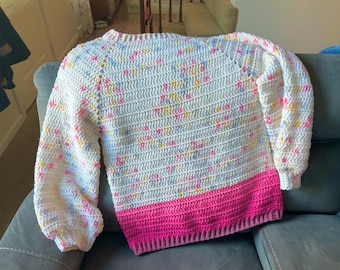 Birthday Cake Sweater + Woman's XL = Cozy Fashion