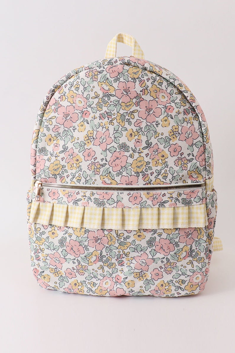 Pink Ruffly Backpack Floral Ruffle Backpack Sets - Etsy