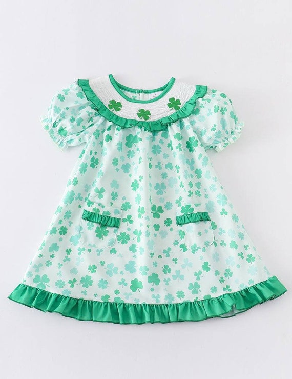 St patricks day smocked dress new arrivals