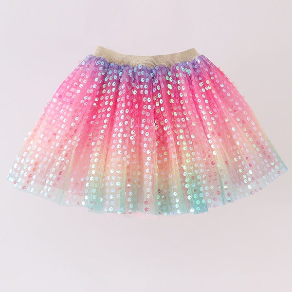 Sequin Rainbow Tulle Skirt