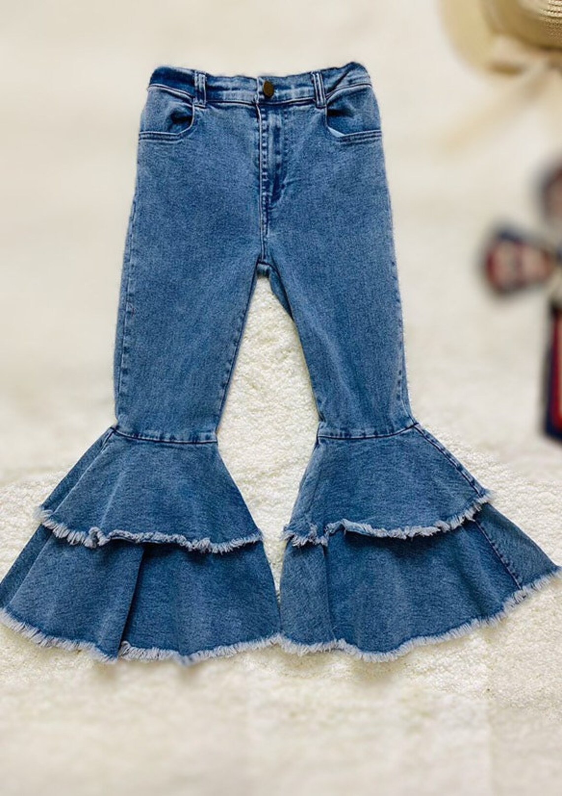 Double Waist Bell Bottom Jeans