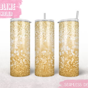Bokeh Blast Glitter 20oz Skinny Tumbler Design for Sublimation