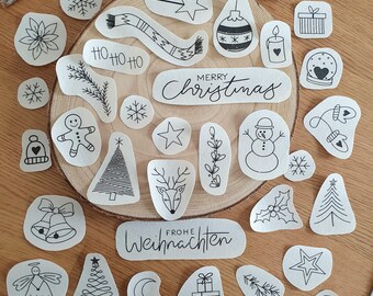 Stick & Stitch XL 33 Motifs de Noël Motifs d'hiver Polaire à broder Motif de broderie Patchs de broderie Modèle de broderie Apprendre à broder Autocollants de broderie / S106