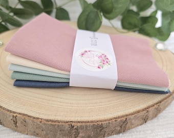 Fabric package 5x cotton spring 27.5 x 27.5 cm, embroidery fabric, fabric, fabric cuts, cotton fabric embroidery learn diy modern embroidery / B105